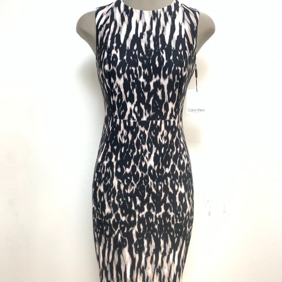 SIZE 2 CALVIN KLEIN NWT DRESS LEOPARD PRINT - Picture 3 of 6